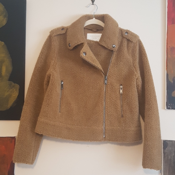 Zara Jackets & Blazers - Zara teddy moto style zip jacket